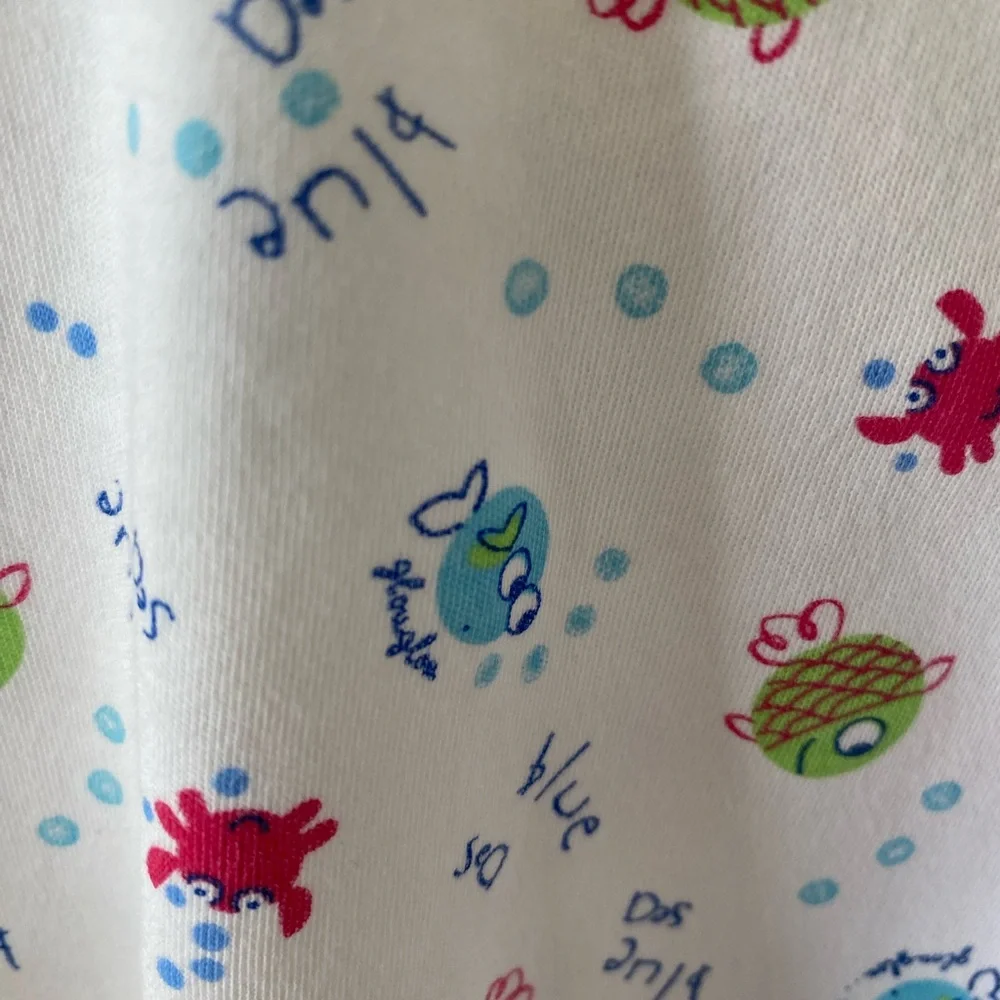 Kissy Kissy 2 Piece Fish Print Top & Diaper Cover Size 0-3 M